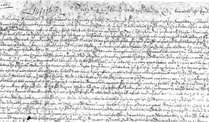 Cramped handwritten document describing the complaint.