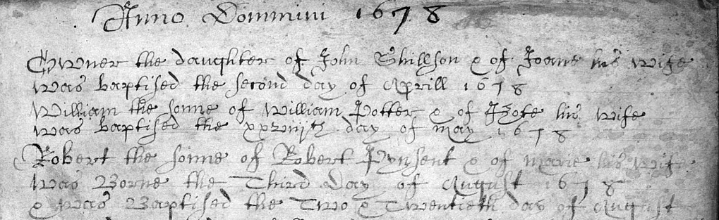 Cramped handwritten text of the birth.