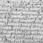 Cramped handwritten birth record.