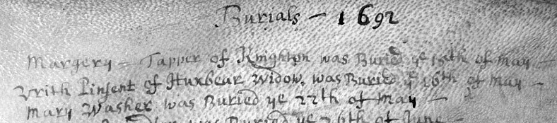 Handwritten burial record.