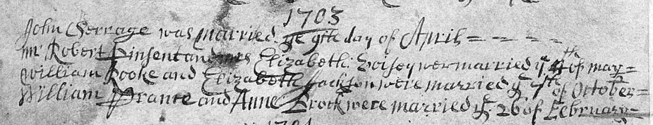 Cramped handwritten record of the marriage.