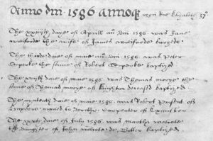 Handwritten marriage record.