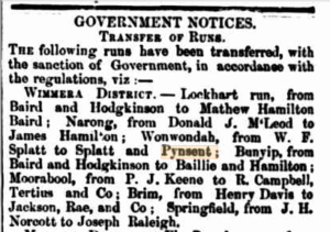 News clipping describing the transfer of runs, with the sanction of government.