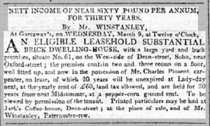 Newspaper clipping describing the leasing of the property.