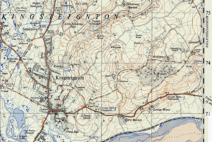 Map showing Kingsteignton and its environs.