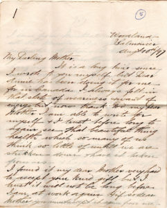 Robert writes to his mother describing his illness and recent improvements to his health.