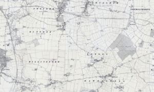 Grey map of Bawdeswell and its environs.
