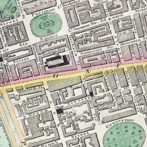 An old map of London showing the streets around Portman Square.