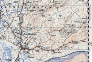 Map showing Kingsteignton, with Ware Barton in the lower right corner.