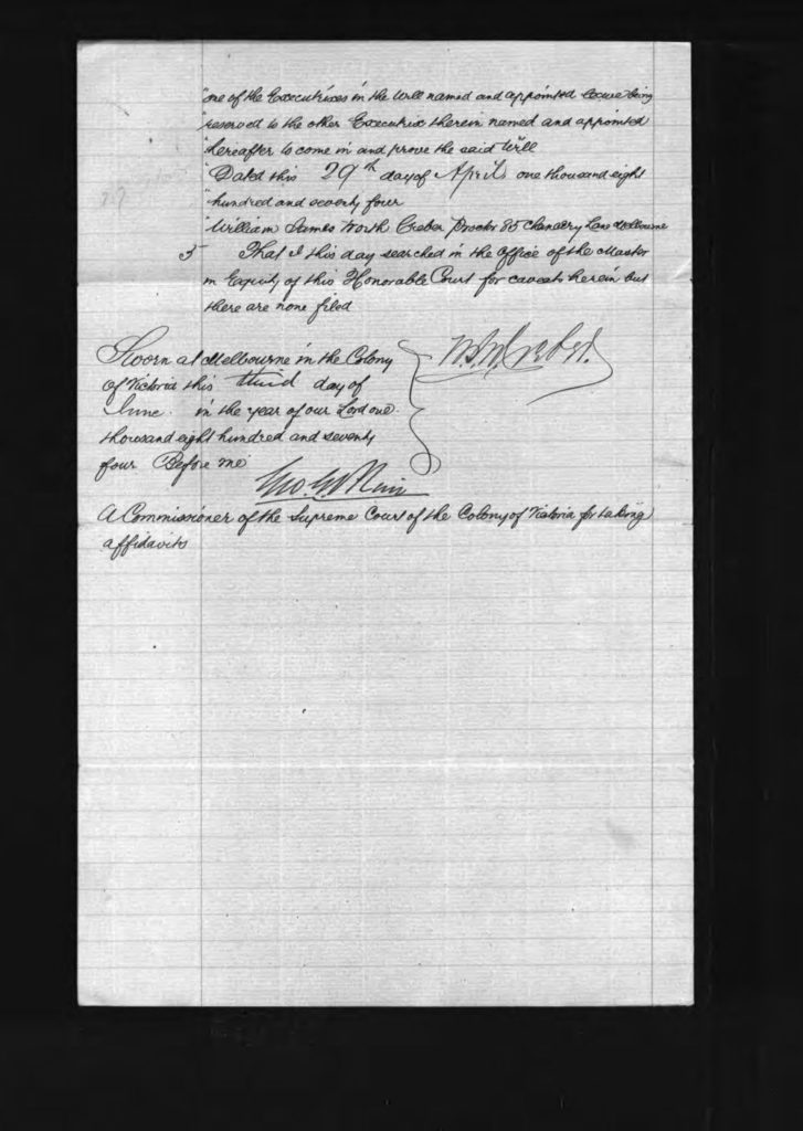 Second page of the handwritten document. it notes an executor was appointed