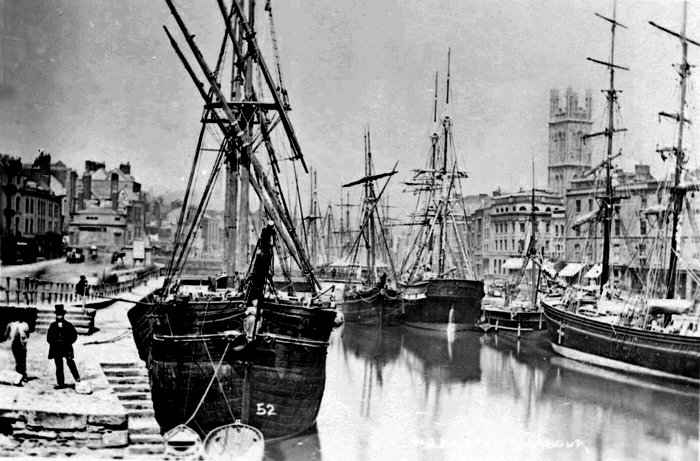 Photo of St. Augustine's Reach in Bristol, c1860, from the Bristol Archives