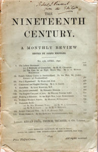 Scan of an old typeset table of contents from a magazine.